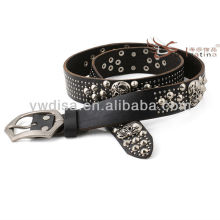 Black Fashion Mens Ceintures en cuir à bandes Rivet Belts en gros BC4551G-1